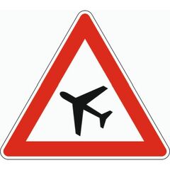  Gefahrenzeichen Verkehrszeichen 101-10 Flugbetrieb, Aufst. rechts, SL 900 mm, Alu 2 mm, RA3 12357237