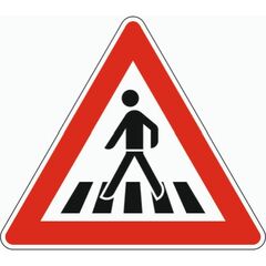  Gefahrenzeichen Verkehrszeichen 101-11 Fußgängerüberweg, Aufst. rechts, SL 630 mm, Alu 2 mm, RA2 12357236