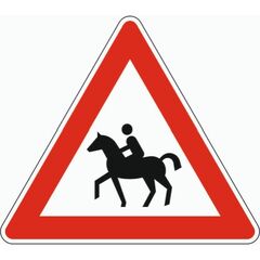  Gefahrenzeichen Verkehrszeichen 101-13 Reiter, Aufst. rechts, SL 630 mm, Alu 2 mm, RA2 12357408