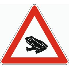  Gefahrenzeichen Verkehrszeichen 101-14 Amphibienwanderung, Aufst. rechts, SL 900 mm, Alu 3 mm, RA2 12357363