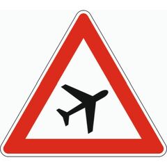  Gefahrenzeichen Verkehrszeichen 101-20 Flugbetrieb, Aufst. links, SL 900 mm, Alu 2 mm, RA2 12357188
