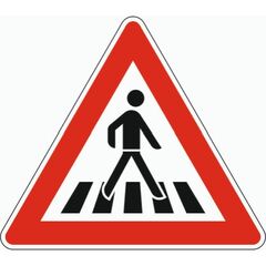  Gefahrenzeichen Verkehrszeichen 101-21 Fußgängerüberweg, Aufst. links, SL 900 mm, Alu 3 mm, RA3 12357404