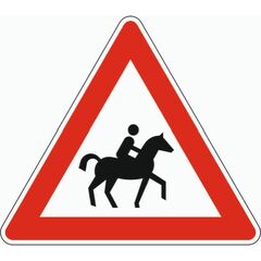 Gefahrenzeichen Verkehrszeichen 101-23 Reiter, Aufst. links, SL 900 mm, Alu 3 mm, RA2 12357359
