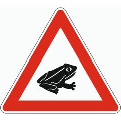  Gefahrenzeichen Verkehrszeichen 101-24 Amphibienwanderung, Aufst. links, SL 900 mm, Alu 3 mm, RA3 12357358