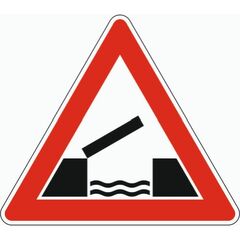  Gefahrenzeichen Verkehrszeichen 101-55 bewegliche Brücke, SL 900 mm, Alu 2 mm, RA1 12357179