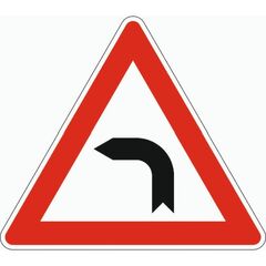  Gefahrenzeichen Verkehrszeichen 103-10 Kurve links, SL 630 mm, Alu 2 mm, RA2 12357136