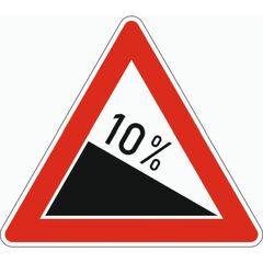  Gefahrenzeichen Verkehrszeichen 108 Gefälle, SL 1260 mm, Alu 3 mm, RA2 12357347