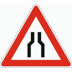  Gefahrenzeichen Verkehrszeichen 120 Verengte Fahrbahn, SL 900 mm, Alu 3 mm, RA2 12357083