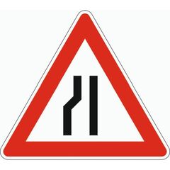  Verkehrszeichen und Schilder ADCO Verkehrszeichen 121-20 Einseitig verengte Fahrbahn, Verengung links, SL 900 mm, Alu 2 mm 12355905