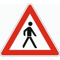  Gefahrenzeichen Verkehrszeichen 133-20 Fußgänger, Aufst. links, SL 900 mm, Alu 2 mm, RA1 12357334