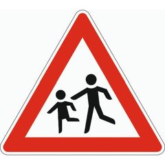  Gefahrenzeichen ADCO Verkehrszeichen 136-10 Kinder, Aufst. rechts, SL 900 mm, Alu 2 mm, RA3 12355909