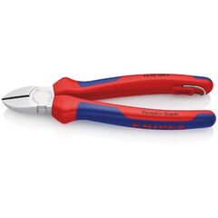  Schneidende Zangen Seitenschneider KNIPEX 70 05 180 T Seitenschneider mit Mehrkomponenten-Hüllen, mit integrierter Befestigungsöse zum Anbringen einer Absturzsicherung verchromt 180 mm 12380432