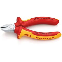  Schneidende Zangen Seitenschneider KNIPEX 70 06 125 Seitenschneider isoliert mit Mehrkomponenten-Hüllen, VDE-geprüft verchromt 125 mm 12380448