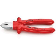  Schneidende Zangen Seitenschneider KNIPEX 70 07 180 Seitenschneider tauchisoliert, VDE-geprüft verchromt 180 mm 12380439
