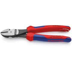  Schneidende Zangen Kraft-Seitenschneider KNIPEX 74 02 200 T Kraft-Seitenschneider mit Mehrkomponenten-Hüllen, mit integrierter Befestigungsöse zum Anbringen einer Absturzsicherung schwarz atramentiert 200 mm 12380479