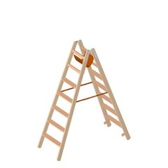 Stehleiter Layher Holzstehleiter mit 7 Stufen; Holzleiter mit 80mm breiten Stufen, beidseitig begehbar; Länge 1,87 m 12405414