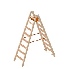  Leitern Layher Holzstehleiter mit 8 Stufen; Holzleiter mit 80mm breiten Stufen, beidseitig begehbar; Länge 2,12 m 12405467