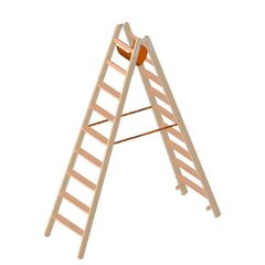  Stehleiter Layher Holzstehleiter mit 9 Stufen; Holzleiter mit 80mm breiten Stufen, beidseitig begehbar; Länge 2,38 m 12405396