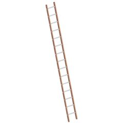  Layher Steigtechnik Leitern Verbundanlegeleiter 15 Sprossen, Holz-Aluminium-Anlegeleiter, Länge 4.35 m 12405482