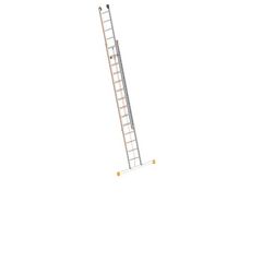  Layher Steigtechnik Leitern Seilzugleiter TOPIC 14 Sprossen, Aluminiumleiter 2x14 Sprossen, zweiteilig, ausziehbar, Länge 7.10 m 12405430