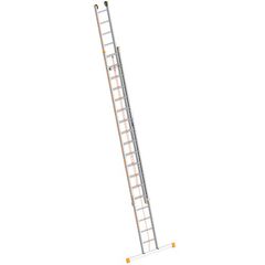  Layher Steigtechnik Leitern Seilzugleiter TOPIC 18 Sprossen, Aluminiumleiter 2x18 Sprossen, zweiteilig, ausziehbar, Länge 9.30 m 12405413