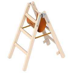  Leitern Holzstehleiter 3 Sprossen aus stabilem Holz mit 2x3 Sprossen; beidseitig begehbar; klappbar; Länge 1.0 m 12405465