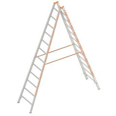  Layher Steigtechnik Leitern Sprossenstehleiter TOPIC 12 Sprossen, Aluminiumleiter 2x12 Sprossen, beidseitig begehbar, klappbar, Länge 3.50 m 12405478