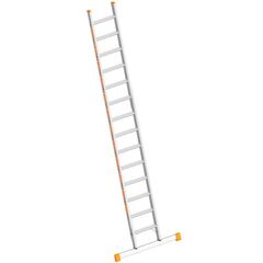  Layher Steigtechnik Leitern Layher Stufenanlegeleiter TOPIC 14 Stufen, Aluminiumleiter mit 80 mm breiten Stufen, Länge 3.65 m 12405460