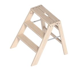  Layher Steigtechnik Leitern Holztritt 3 Stufen aus stabilem Holz, einseitig begehbar; klappbar; Länge 0.91 m 12405346