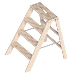 Layher Steigtechnik Leitern Holztritt 4 Stufen aus stabilem Holz, einseitig begehbar; klappbar; Länge 1.16 m 12405348