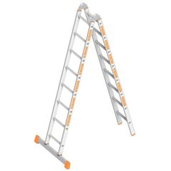  Layher Steigtechnik Leitern Klappleiter TOPIC 8 Sprossen; Aluminiumleiter 2x8 Sprossen, klappbar, beidseitig begehbar, Länge 4.71 m 12405474