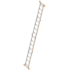  Layher Steigtechnik Leitern Kofferraumleiter TOPIC 4x4 Sprossen; Aluminiumleiter klappbar und universell einsetzbar, Länge 4.55 m 12405341