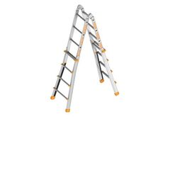  Layher Steigtechnik Leitern Teleskopleiter TOPIC 4x4 Sprossen; Aluminiumleiter klappbar und universell einsetzbar, Länge 4.16 m 12405419