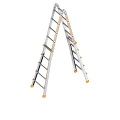  Layher Steigtechnik Leitern Teleskopleiter TOPIC 4x5 Sprossen; Aluminiumleiter klappbar und universell einsetzbar, Länge 5.27 m 12405437