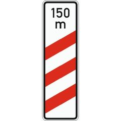  Gefahrenzeichen Verkehrszeichen 157-11 dreistreifige Bake m. Entfernungsang., Aufst. rechts, 1000x300 mm, Alu 2 mm, RA1 12357369