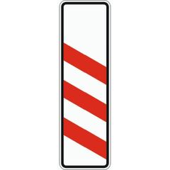 Gefahrenzeichen Verkehrszeichen 157-20 dreistreifige Bake, Aufst. links, 1000x300 mm, Alu 2 mm, RA1 12357069