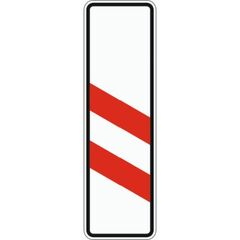  Gefahrenzeichen Verkehrszeichen 159-20 zweistreifige Bake, Aufst. links, 1000x300 mm, Alu 2 mm, RA1 12357111
