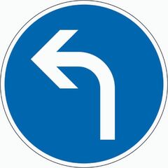  Vorschriftzeichen ADCO Verkehrszeichen 209-10 Vorgeschr. Fahrtrichtung links, Ø 600 mm, Alu 2 mm, RA2 12355928