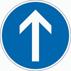  Vorschriftzeichen ADCO Verkehrszeichen 209-30 Vorgeschr. Fahrtrichtung geradeaus, Ø 600 mm, Alu 2 mm, RA2 12355918