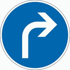  Vorschriftzeichen ADCO Verkehrszeichen 209 Vorgeschr. Fahrtrichtung rechts, Ø 600 mm, Alu 2 mm, RA2 12355865