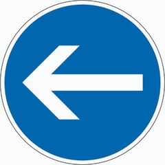  Vorschriftzeichen Verkehrszeichen 211-10 Vorgeschr. Fahrtrichtung hier links, Ø 750 mm, Alu 2 mm, RA1 12356230
