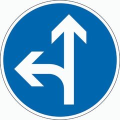  Verkehrsschilder und Straßenschilder ADCO Verkehrszeichen 214-10 Vorgeschr. Fahrtrichtung geradeaus oder links, Ø 600 mm, Alu 2 mm, RA2 12355899