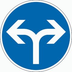  Vorschriftzeichen ADCO Verkehrszeichen 214-30 Vorgeschr. Fahrtrichtung rechts oder links, Ø 600 mm, Alu 2 mm, RA2 12355890