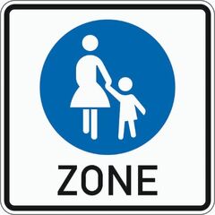  Vorschriftzeichen Verkehrszeichen 242-1 Beginn einer Fußgängerzone 840x840 mm, Alu 2 mm, RA3 12357036