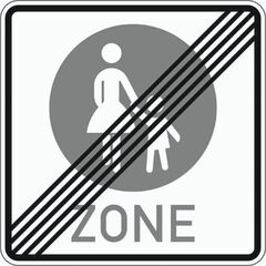  Vorschriftzeichen Verkehrszeichen 242-2 Ende einer Fußgängerzone 840x840 mm, Alu 2 mm, RA1 12356896