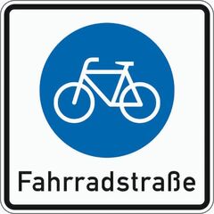 Vorschriftzeichen Verkehrszeichen 244-1 Beginn einer Fahrradstraße 420x420 mm, Alu 2 mm, RA2 12356621