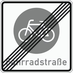  Vorschriftzeichen Verkehrszeichen 244-2 Ende einer Fahrradstraße 420x420 mm, Alu 2 mm, RA2 12356345