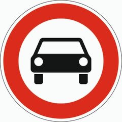  Vorschriftzeichen Verkehrszeichen 251 Verbot f. Kraftwagen, Ø 750 mm, Alu 3 mm, RA2 12356478