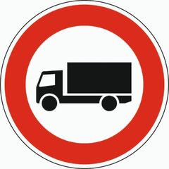  Vorschriftzeichen Verkehrszeichen 253 Verbot f. Kraftfahrzeuge ü. 3,5 t, Ø 750 mm, Alu 3 mm, RA3 12356339