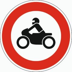  Vorschriftzeichen Verkehrszeichen 255 Verbot f. Krafträder, Ø 420 mm, Alu 2 mm, RA2 12356061